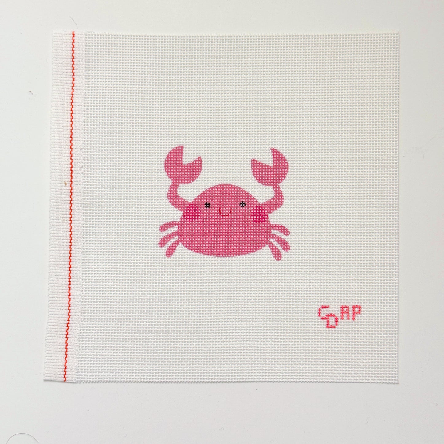 Happy Crab Artist Printed Needlepoint Canvas