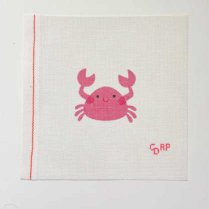 Happy Crab Artist Printed Needlepoint Canvas