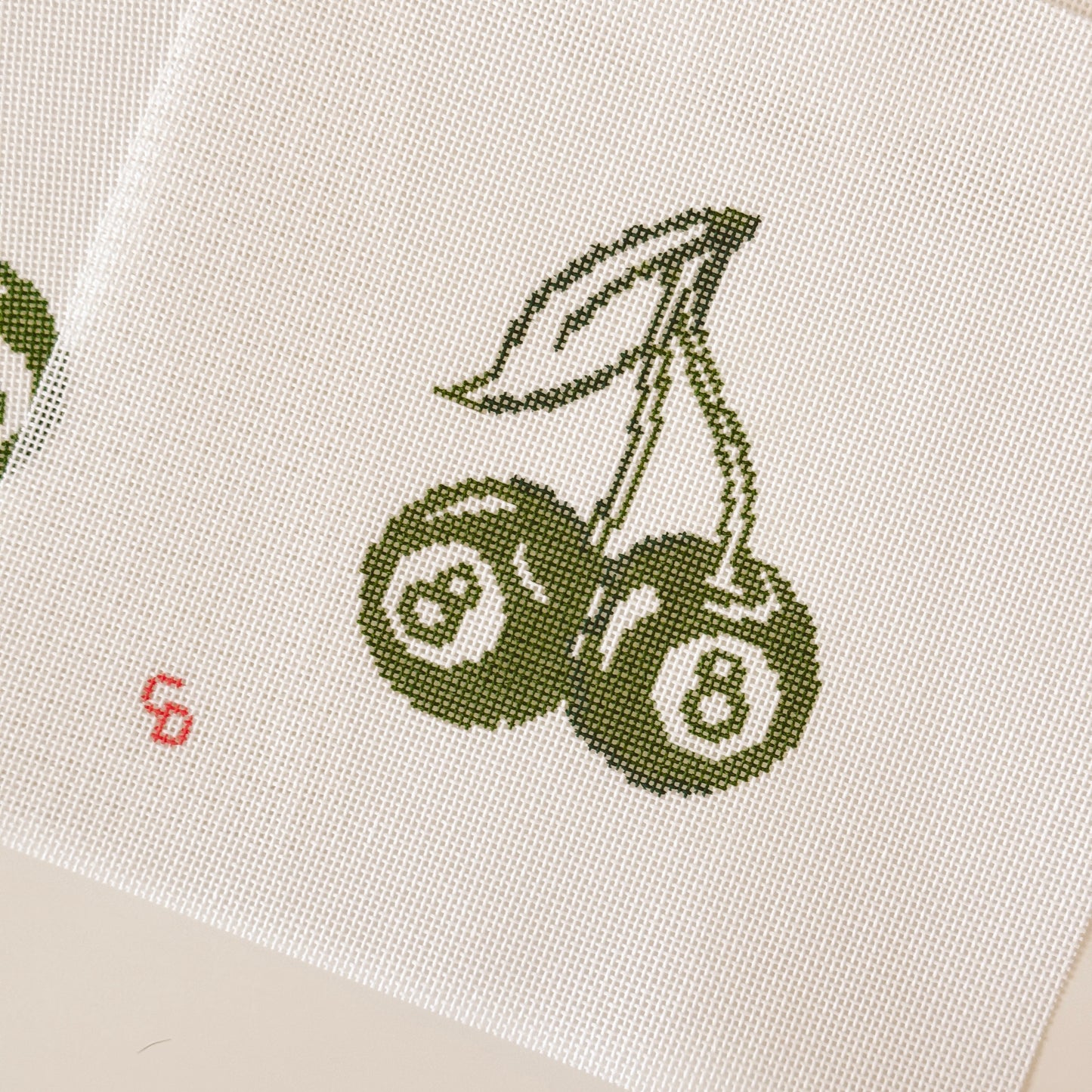 Cherry Eight Balls Green St. Patrick’s Day Needlepoint Canvas 18 Mesh 3”x4” design