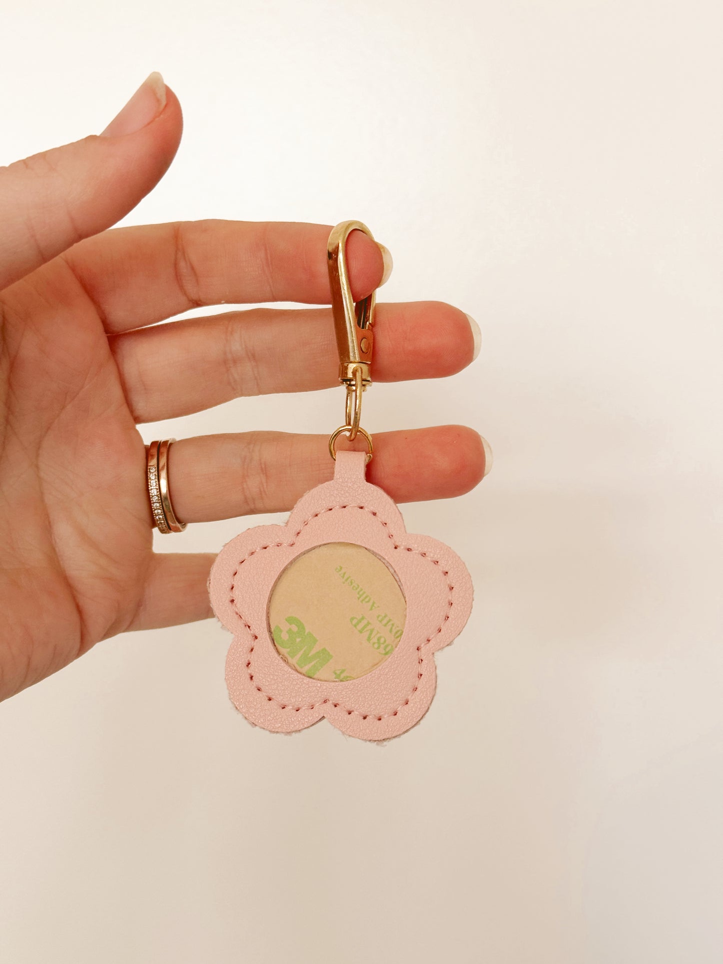 Needlepoint Self Finishing Flower Key Fob Bag Tag Adhesive Finishing Keychain