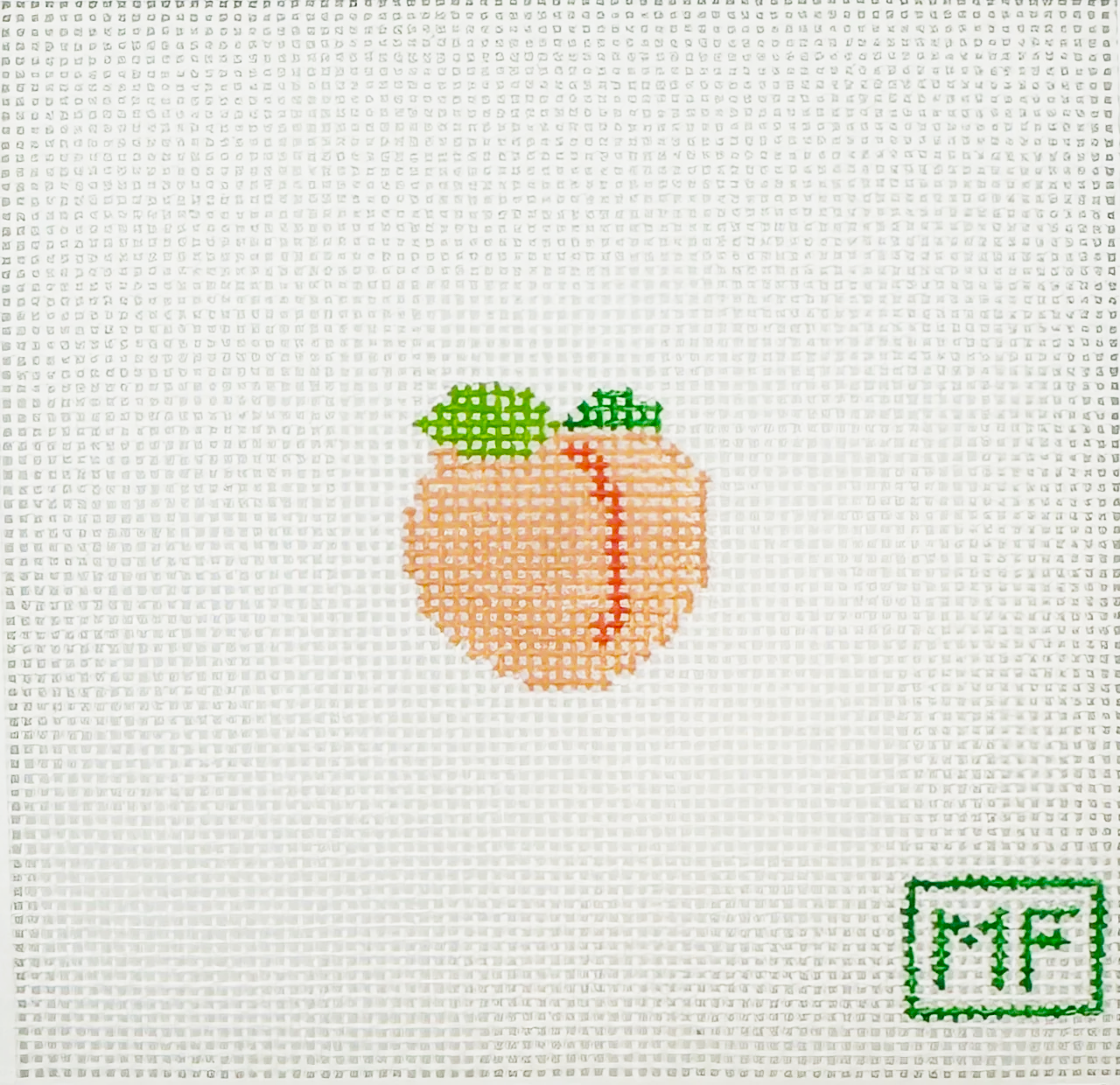 Mini 1.5"x1.5" Peach Needlepoint Canvas, Mini Beginner Needlepoint Canvas, 18 Mesh