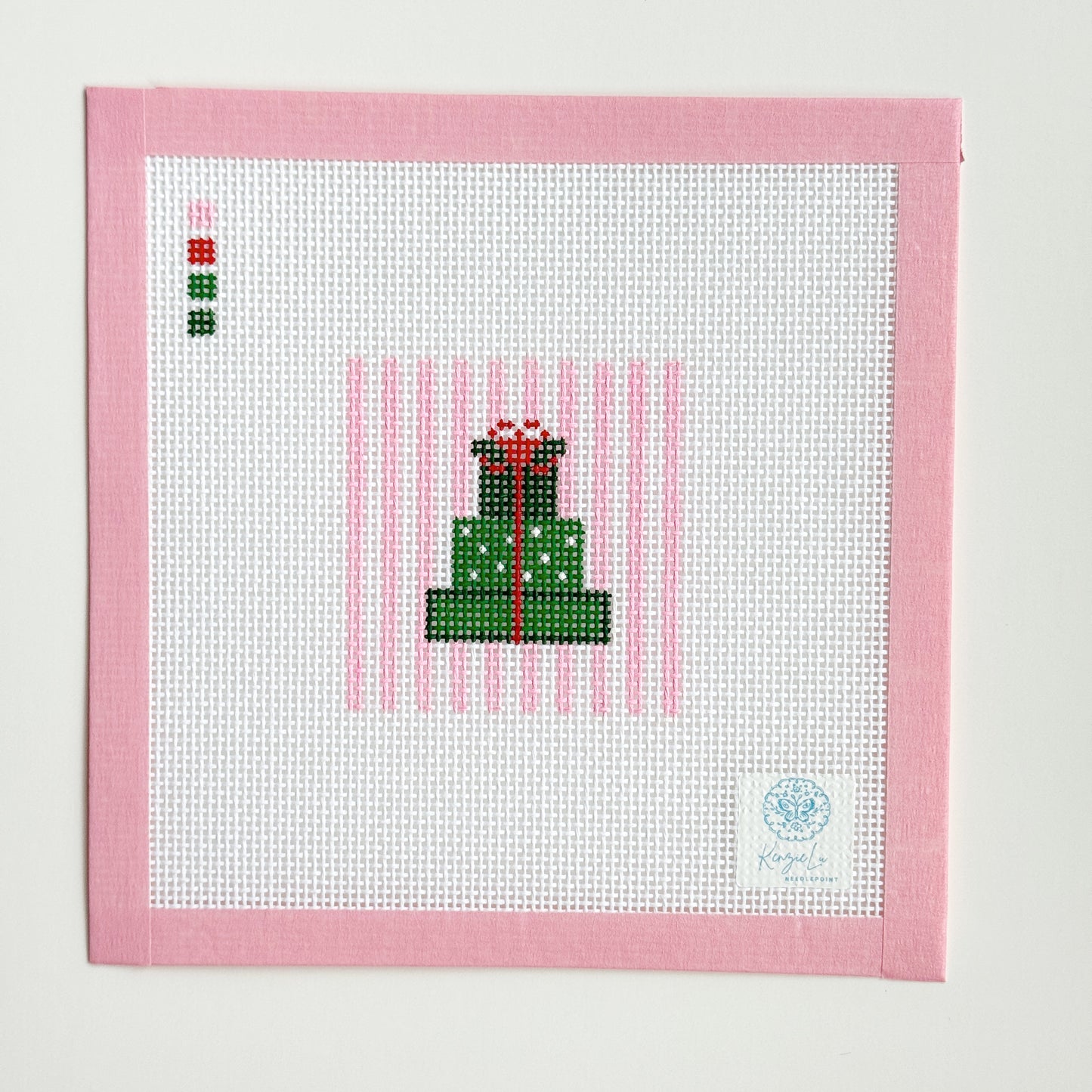 Mini Christmas Presents Ornament Needlepoint Canvas, 13 Mesh, 3”x3” Design