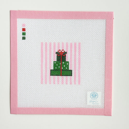 Mini Christmas Presents Ornament Needlepoint Canvas, 13 Mesh, 3”x3” Design