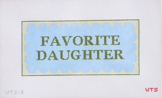 Favorite Daughter Scallop Needlepoint Canvas, 18 Mesh, 12x6 Design