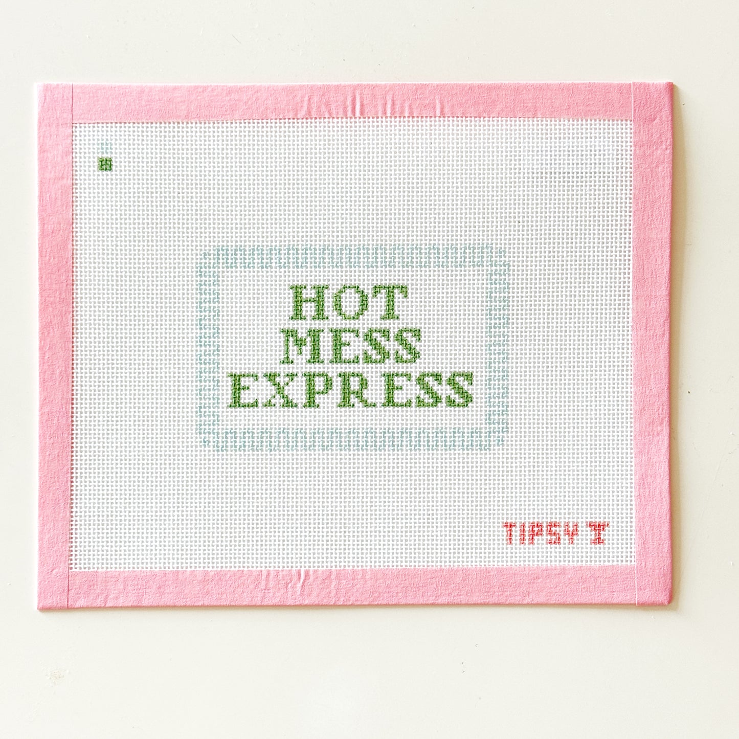 Hot Mess Express Hanging Sign Needlepoint Canvas, 18 Mesh, 4.5x4 Design