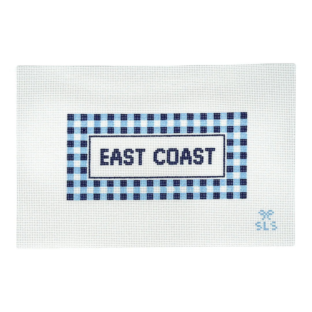 East Coast Blue Gingham Needlepoint Canvas, 13 mesh, 4" x 8.3"