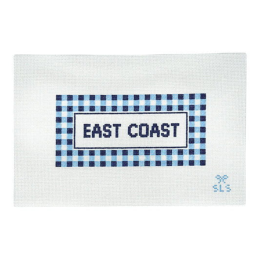East Coast Blue Gingham Needlepoint Canvas, 13 mesh, 4" x 8.3"