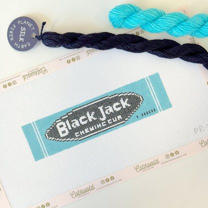 Black Jack Chewing Gum Needlepoint Canvas – 18 Mesh Hand-Painted Retro