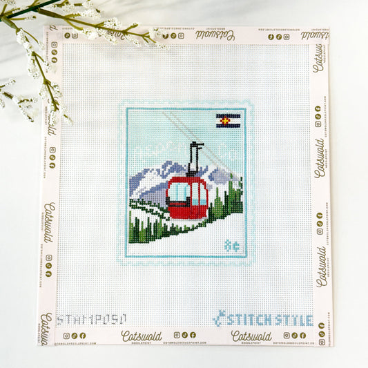 Aspen 18 Mesh Travel Stamp Needlepoint Canvas, Aspen Needlepoint Travel Canvas, 4x5 Design