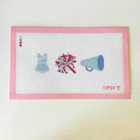 Cheerleading Trio Needlepoint Canvas, 18 Mesh, 6x2 Design