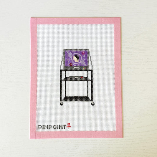 Classroom TV Cart Nostalgic Needlepoint Canvas, 18 Mesh, 2.5x4 Design