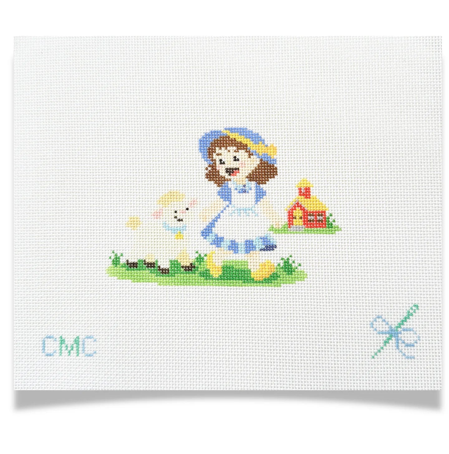 Mary Had a Little Lamb Bed Time Stories Needlepoint Canvas, 18 Mesh, 3" x 4.5"