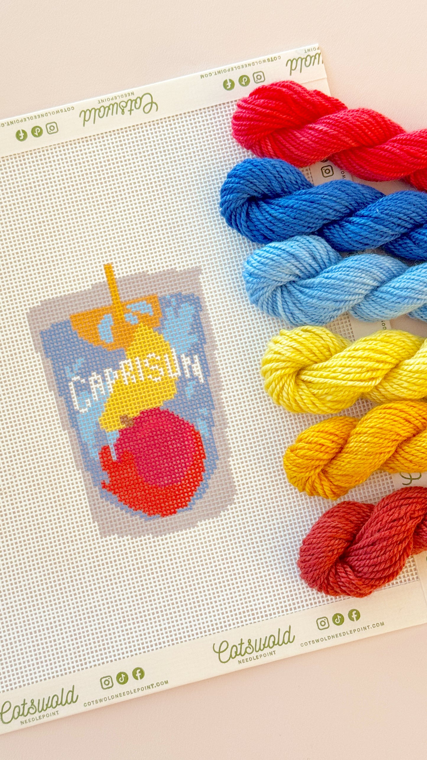 Capri Sun Pouch Needlepoint Canvas, Nostalgic Needlepoint, 18 Mesh, 3.5x4 Design