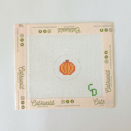 Mini 1” Pumpkin Key Chain Needlepoint Canvas, Mini Needlepoint, Beginner Fall needlepoint, 18 Mesh