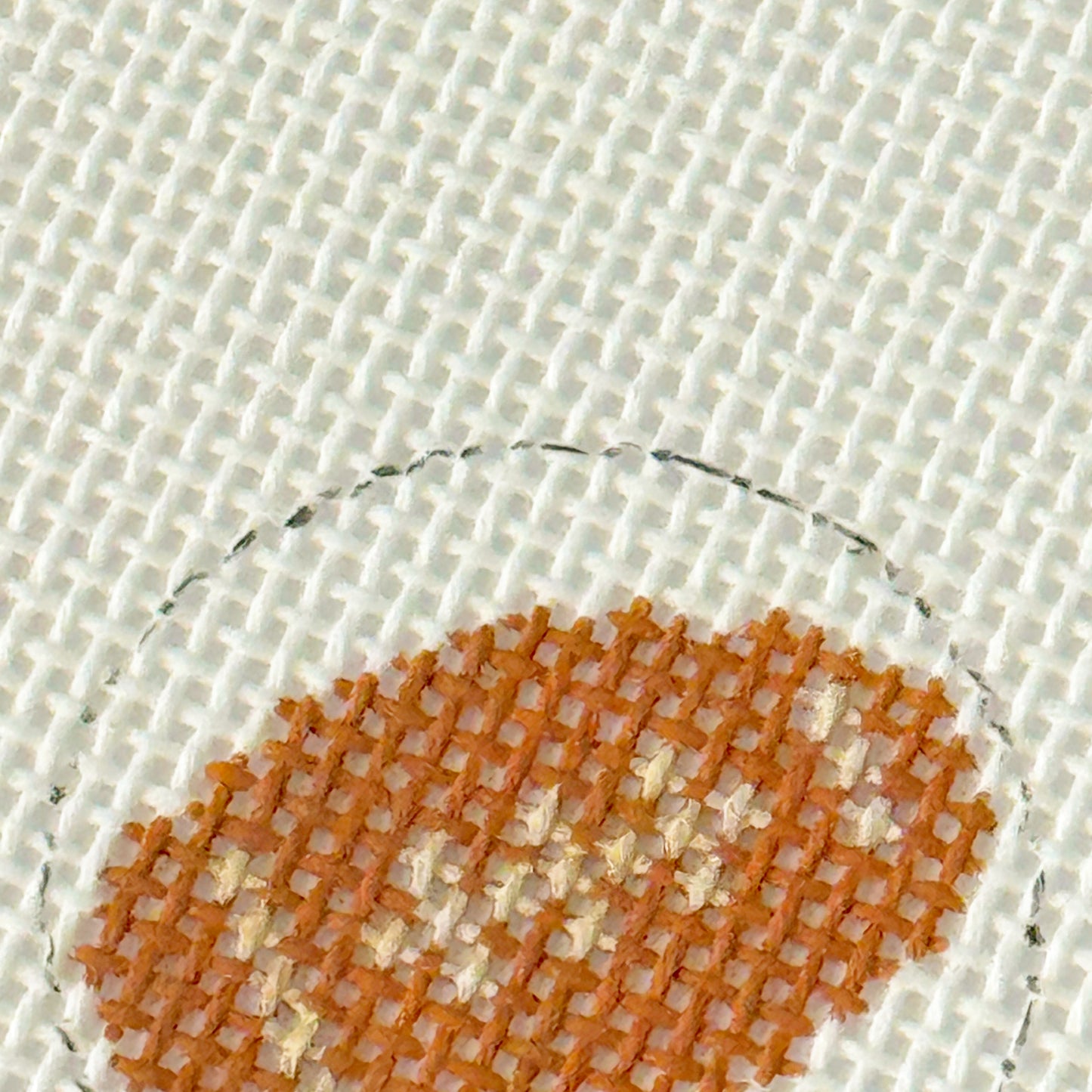 Mini 1” Round Football Needlepoint Canvas, 18 Mesh, Keychain Insert Needlepoint