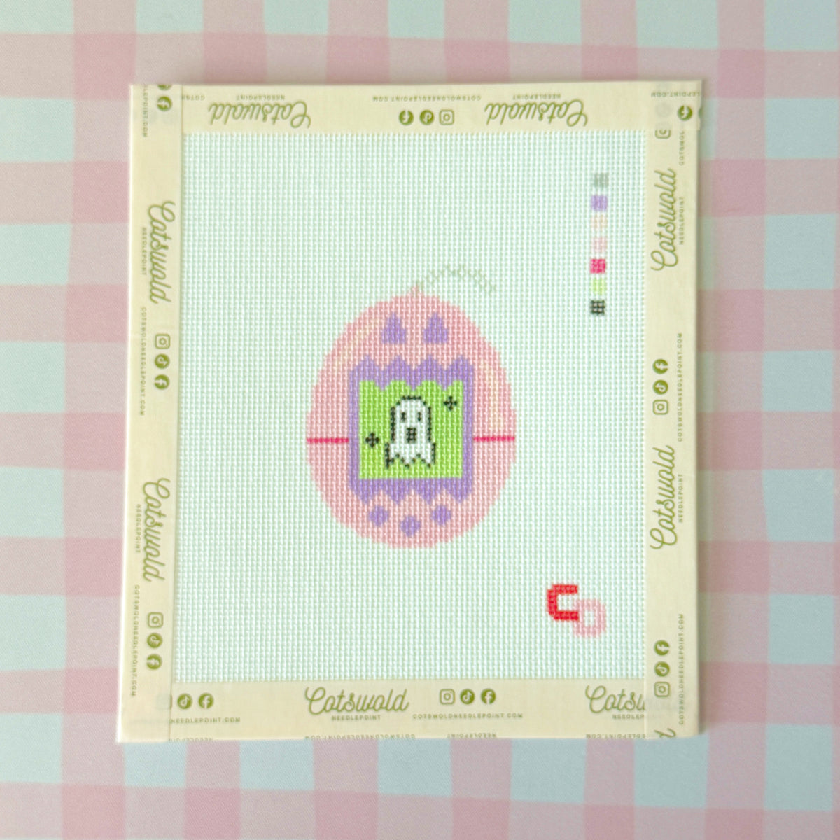 Halloween Ghost Tamagotchi Needlepoint Canvas, Nostalgic Halloween Needlepoint, 18 Mesh, 2.3x3 Design