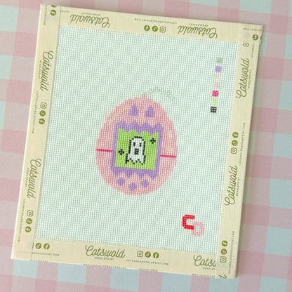 Halloween Ghost Tamagotchi Needlepoint Canvas, Nostalgic Halloween Needlepoint, 18 Mesh, 2.3x3 Design