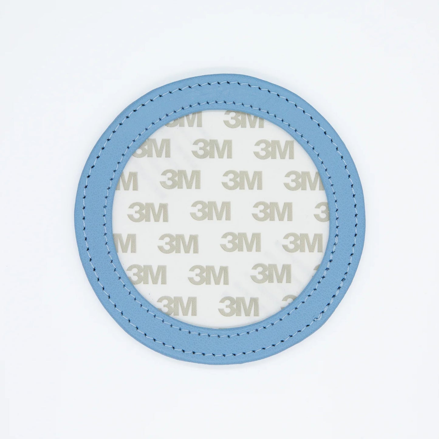 Light Blue Self Finishing Leather Round Magnet
