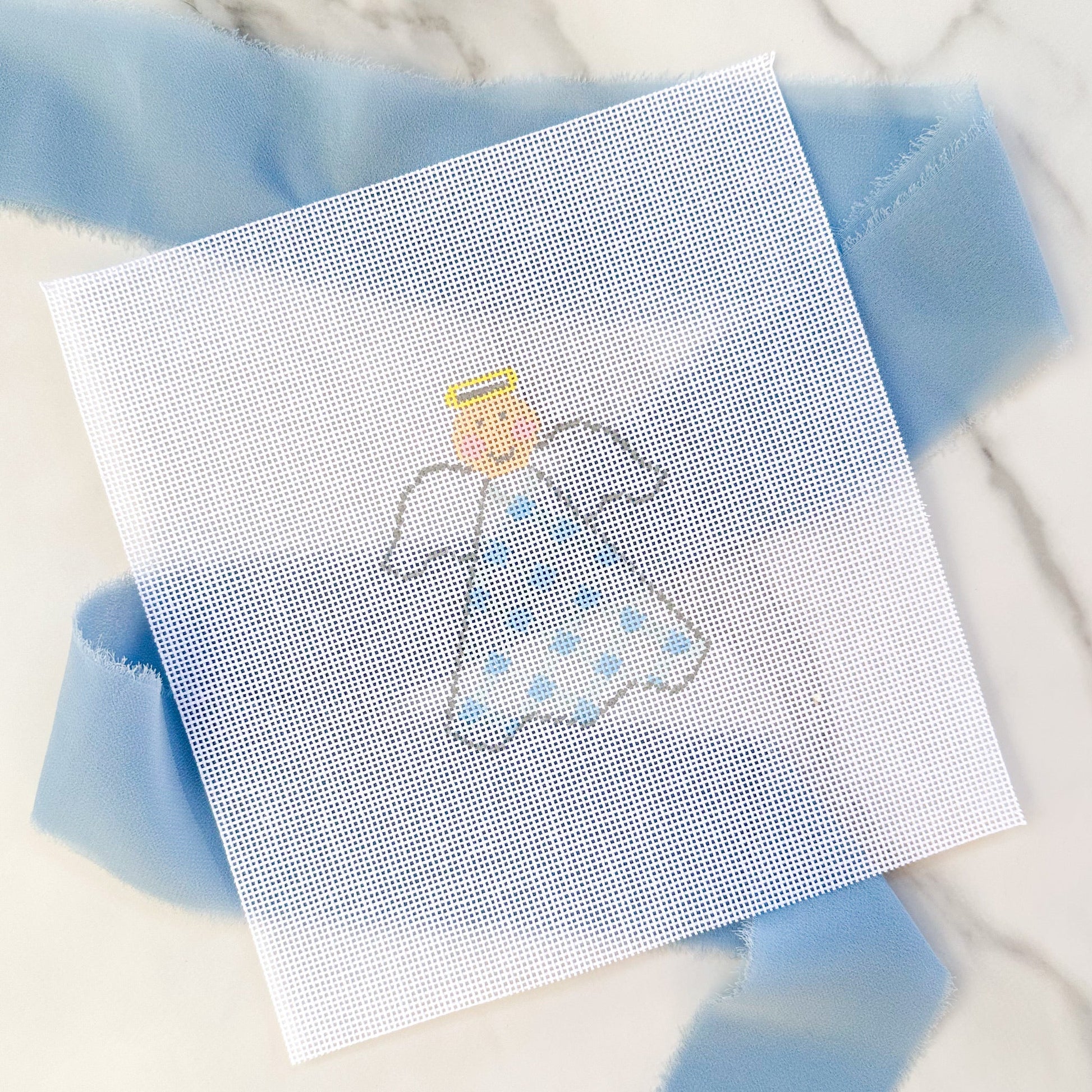 For Pete's Sake Pottery Blue Angel needlepoint canvas