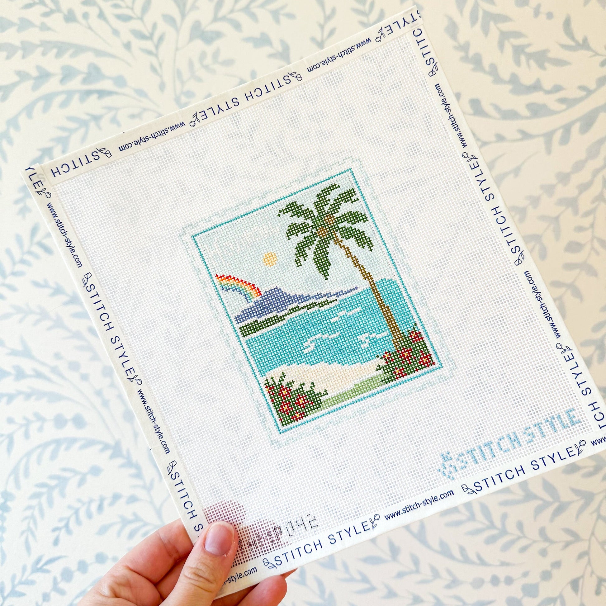 Hawaii Travel Stamp needlepoint canvas