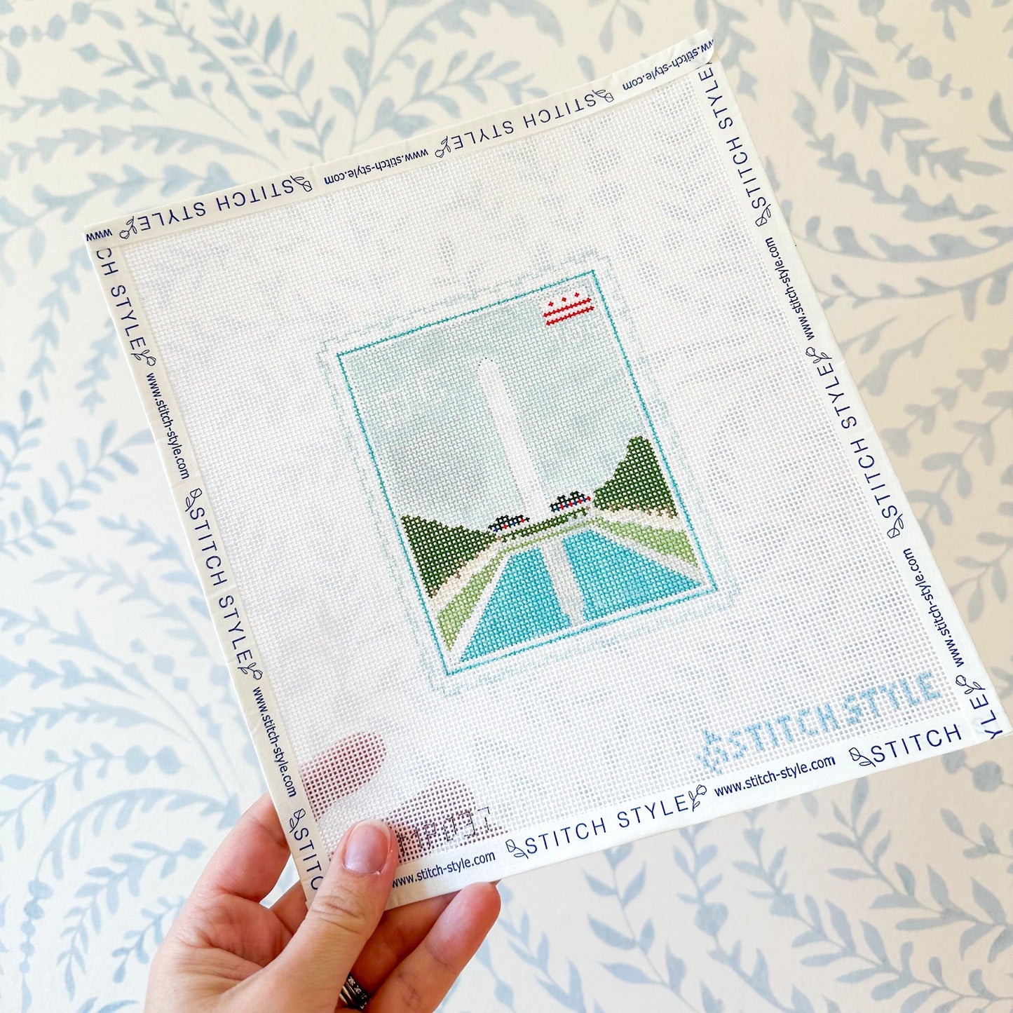 Washington DC Travel Stamp needlepoint canvas
