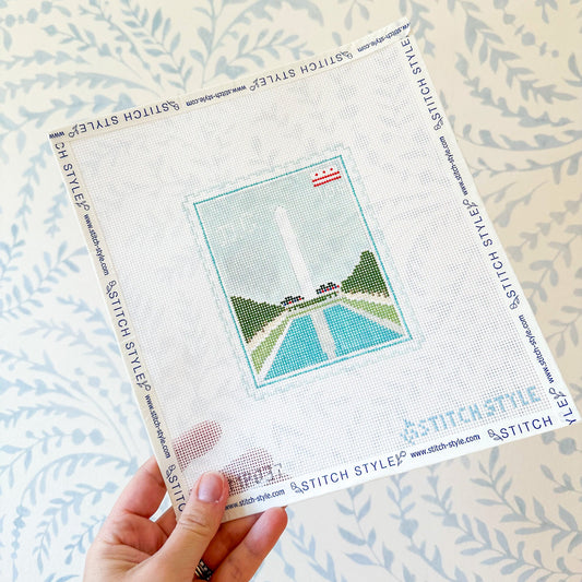Washington DC Travel Stamp needlepoint canvas