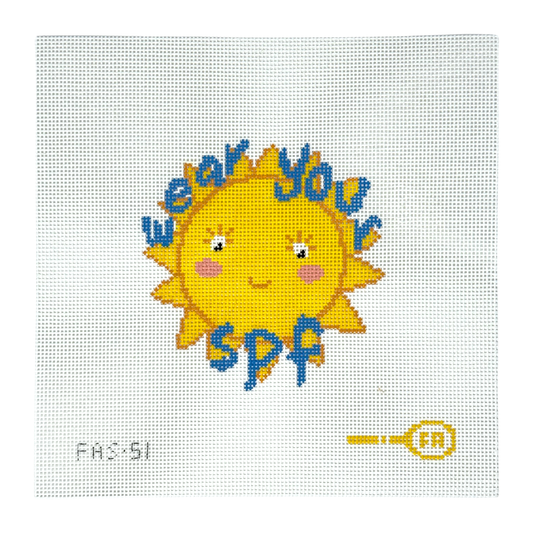 Wear Your SPF - Friendly Sun needlepoint canvas