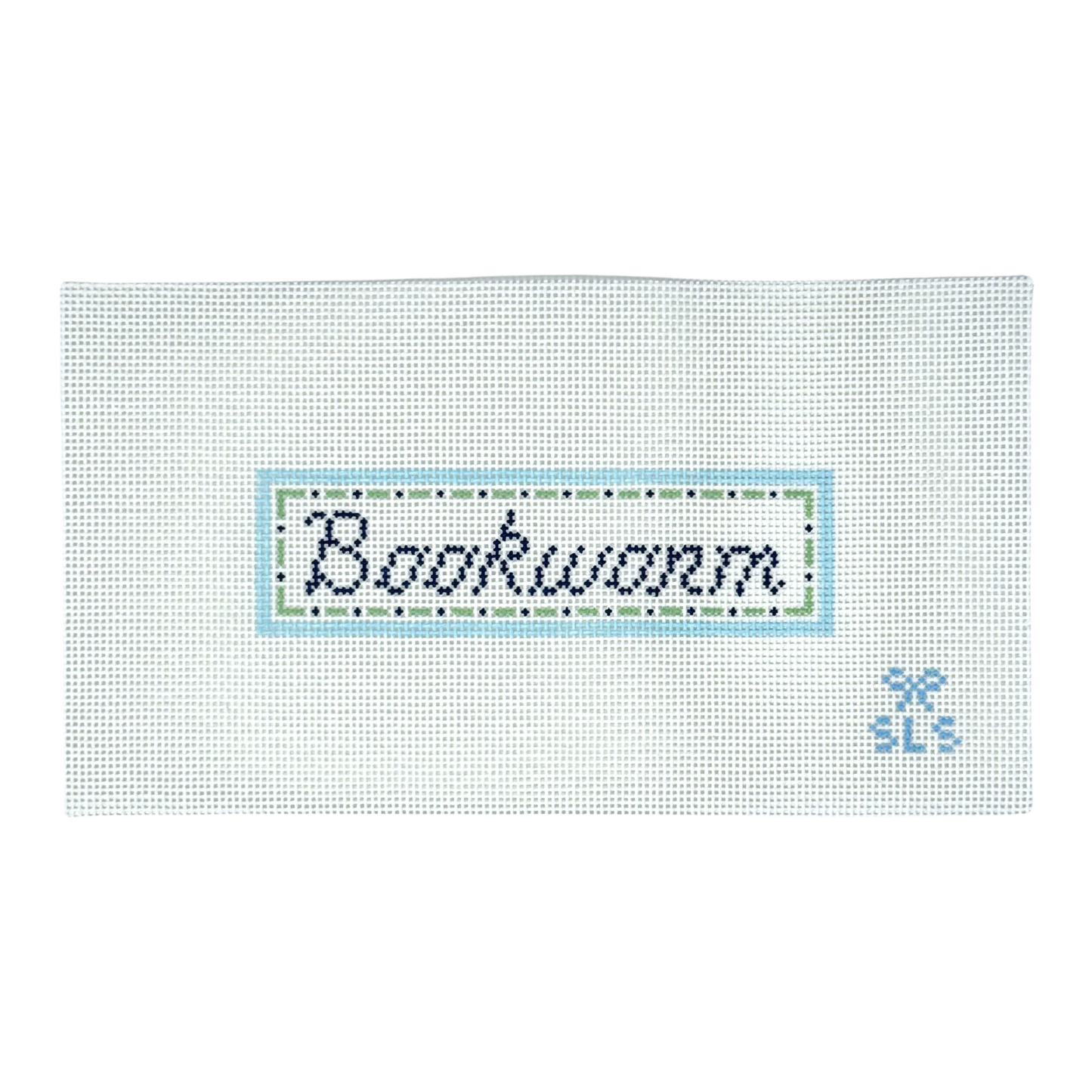Bookworm needlepoint canvas