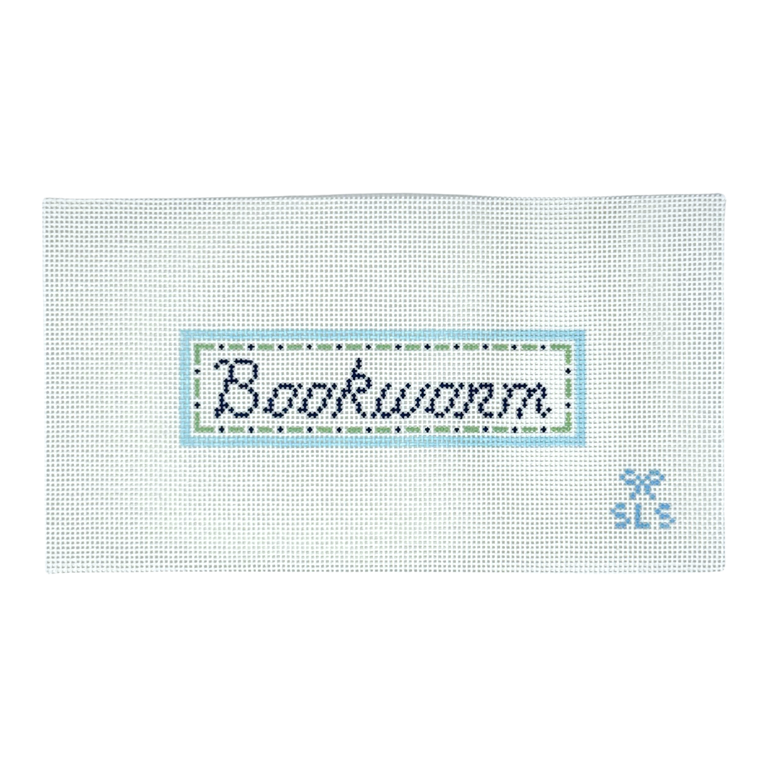 Bookworm needlepoint canvas