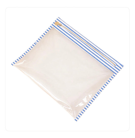 Striped Project Bag - White
