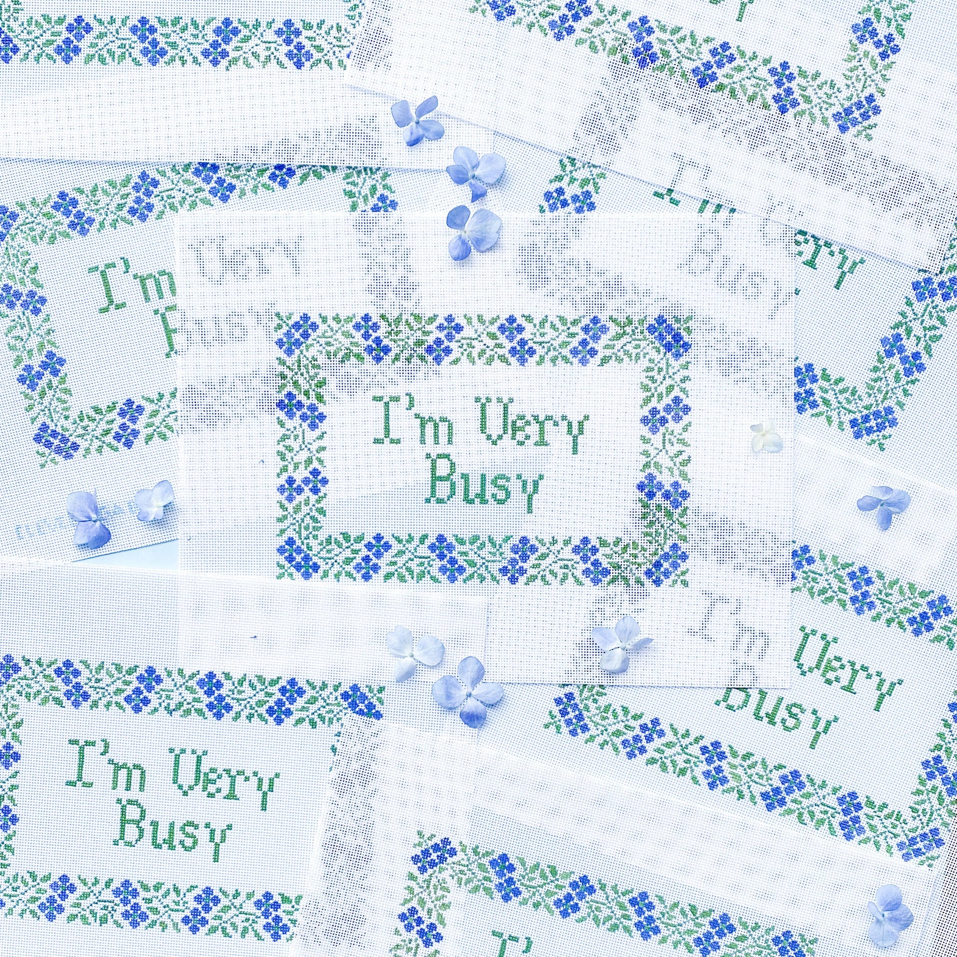 Eleven Gables: I'm Very Busy needlepoint canvas