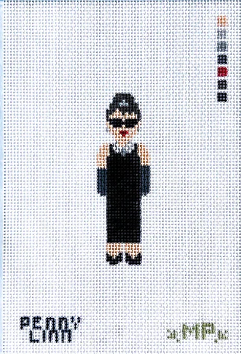 Mini Audrey Hepburn Needlepoint Canvas, 18 mesh, 3" x 0.9"