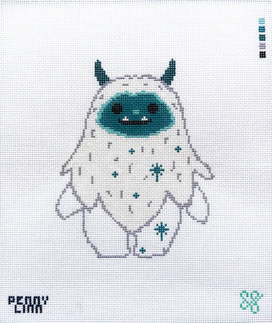 Yeti Character Needlepoint Canvas, 18 mesh, 5.16" x 4.2"