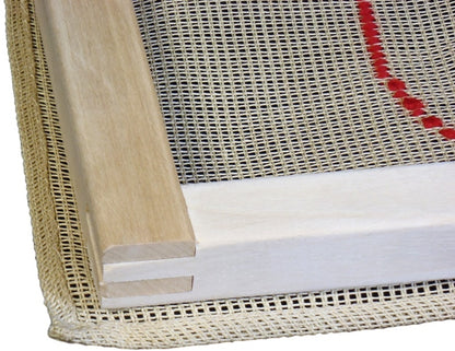 Close-up of Edmunds stretcher bar corner joint