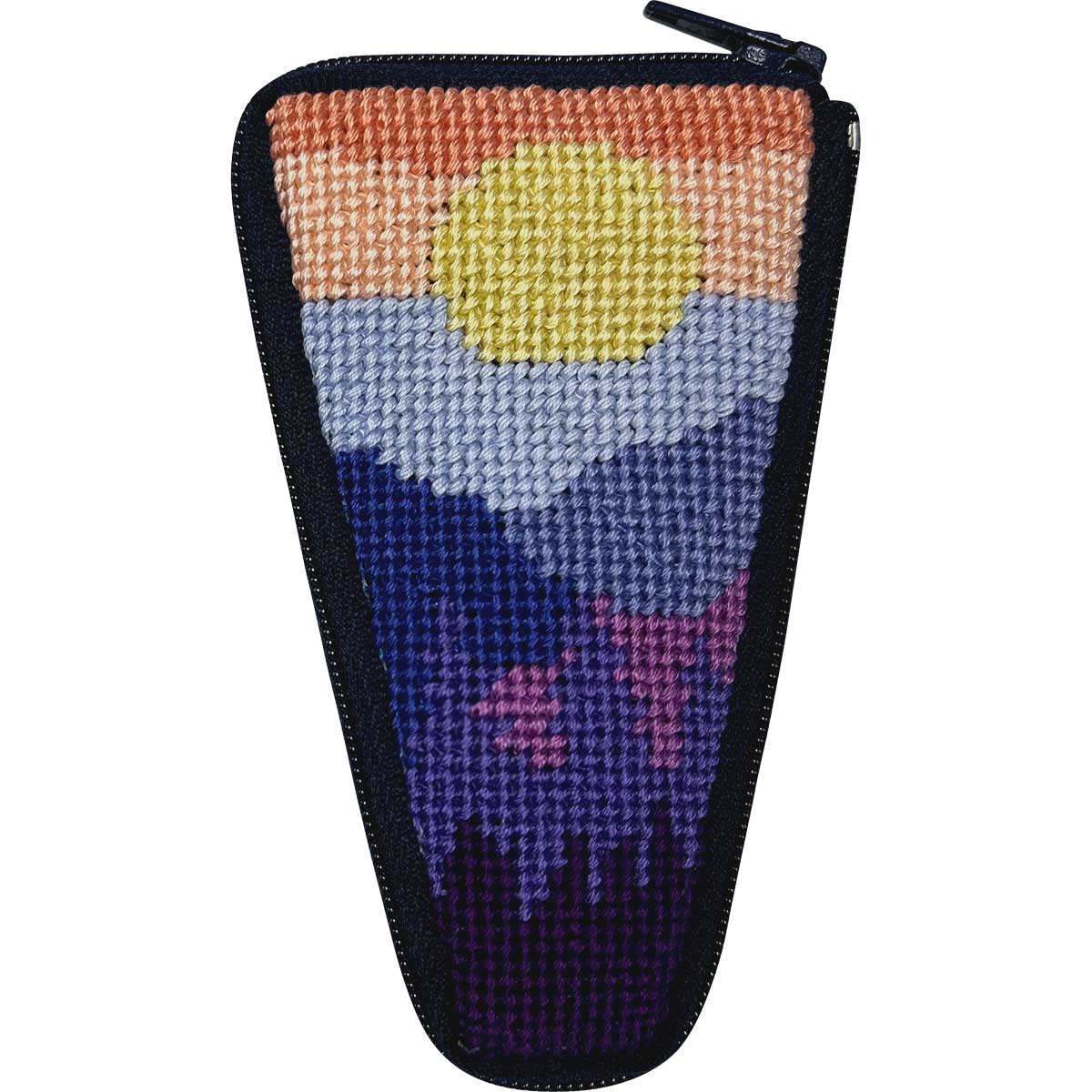 Mountain Scene Stitch & Zip needlepoint scissor case