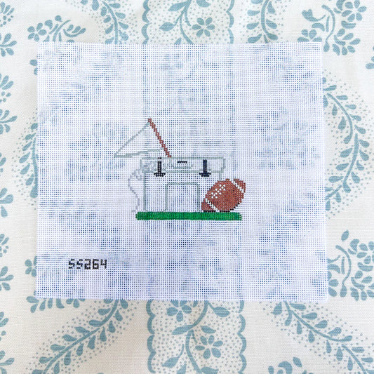 Tailgating Cooler with Football Needlepoint Canvas, 18 Mesh, 3.75" x 3" Design