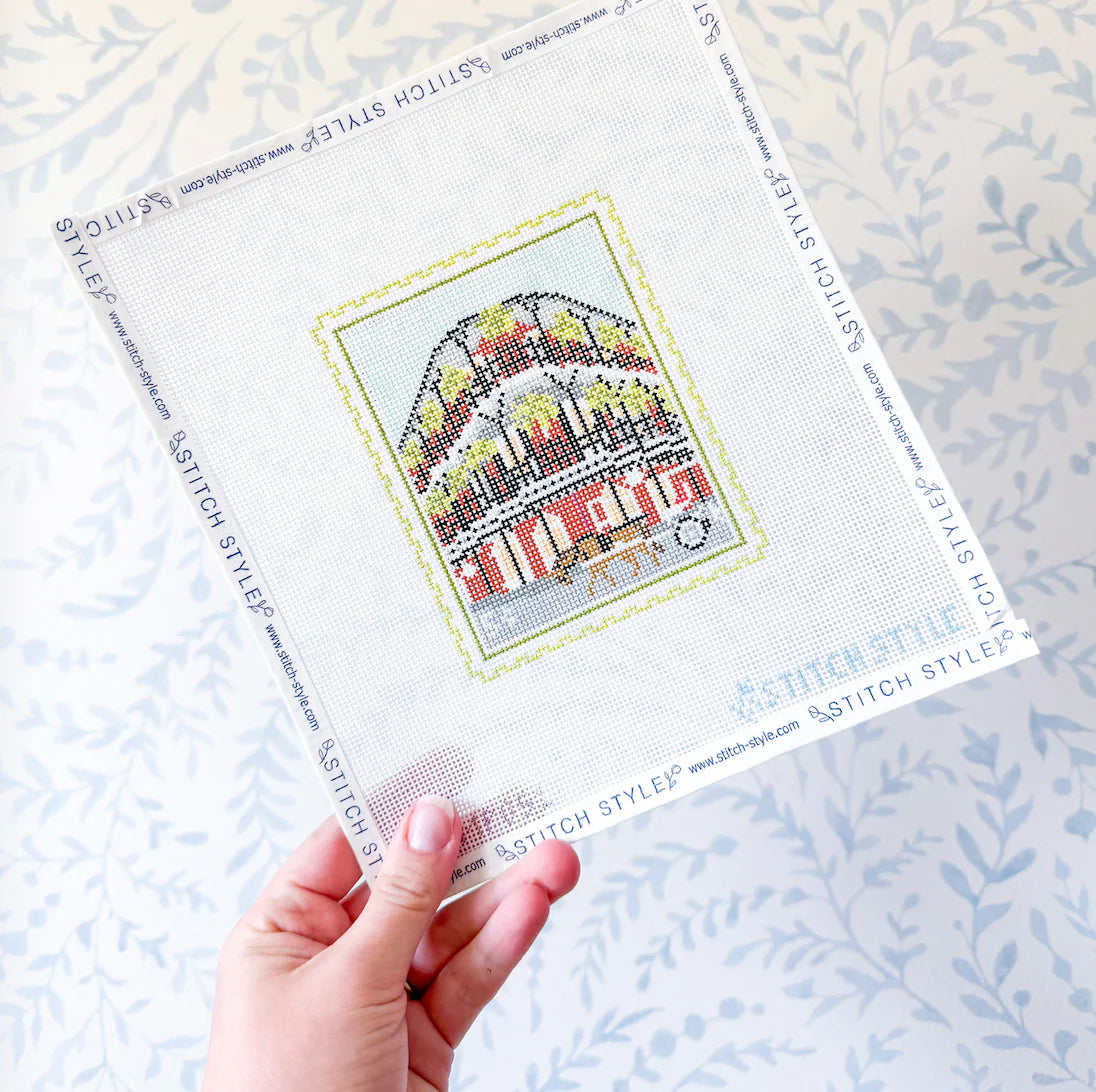 New Orleans 18 Mesh Travel Stamp Needlepoint Canvas, 4" x 4.75" Design