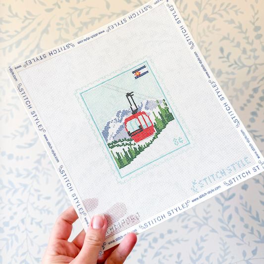 Aspen 18 Mesh Travel Stamp needlepoint canvas