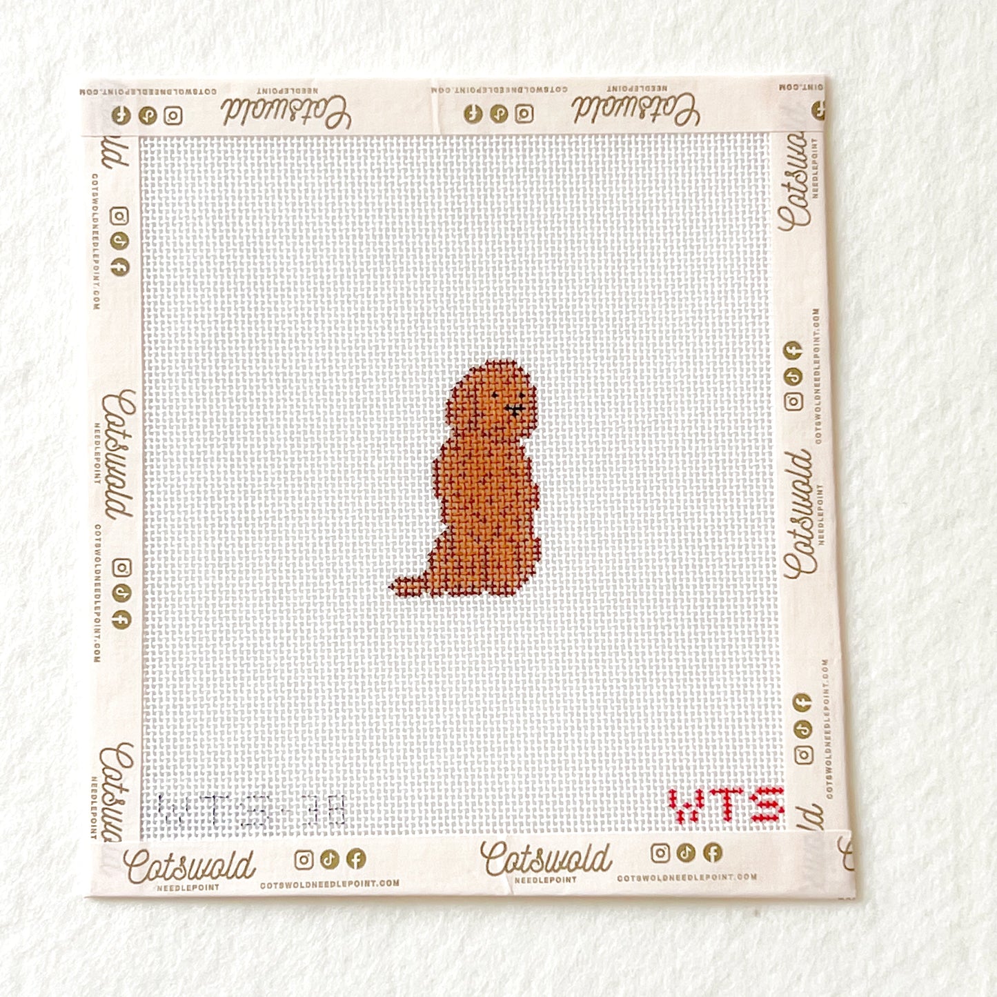 Mini Goldendoodle Needlepoint Canvas, Hand Painted Goldendoodle Needlepoint, 18 Mesh, Mini Dog Needlepoint Canvas, 1.5x2.5 Design