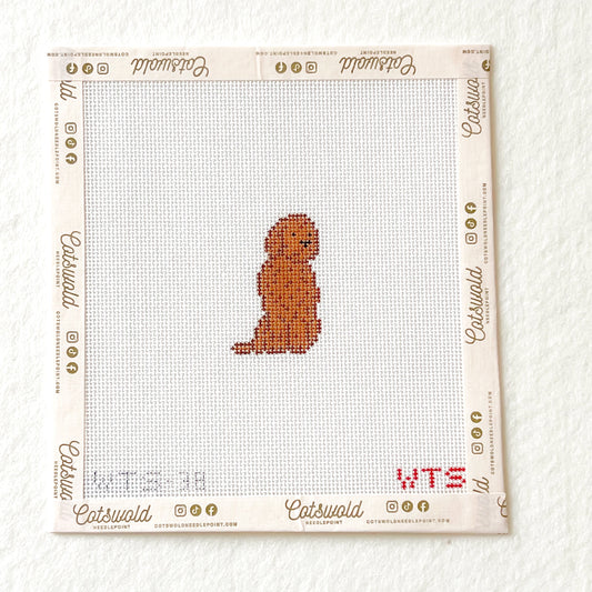 Mini Goldendoodle Needlepoint Canvas, Hand Painted Goldendoodle Needlepoint, 18 Mesh, Mini Dog Needlepoint Canvas, 1.5x2.5 Design