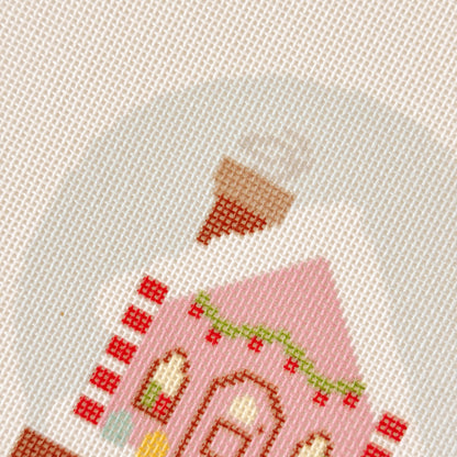 Christmas Snow Globe Needlepoint Ornament, Christmas Needlepoint Canvas, 18 Mesh, 4"x6" Design