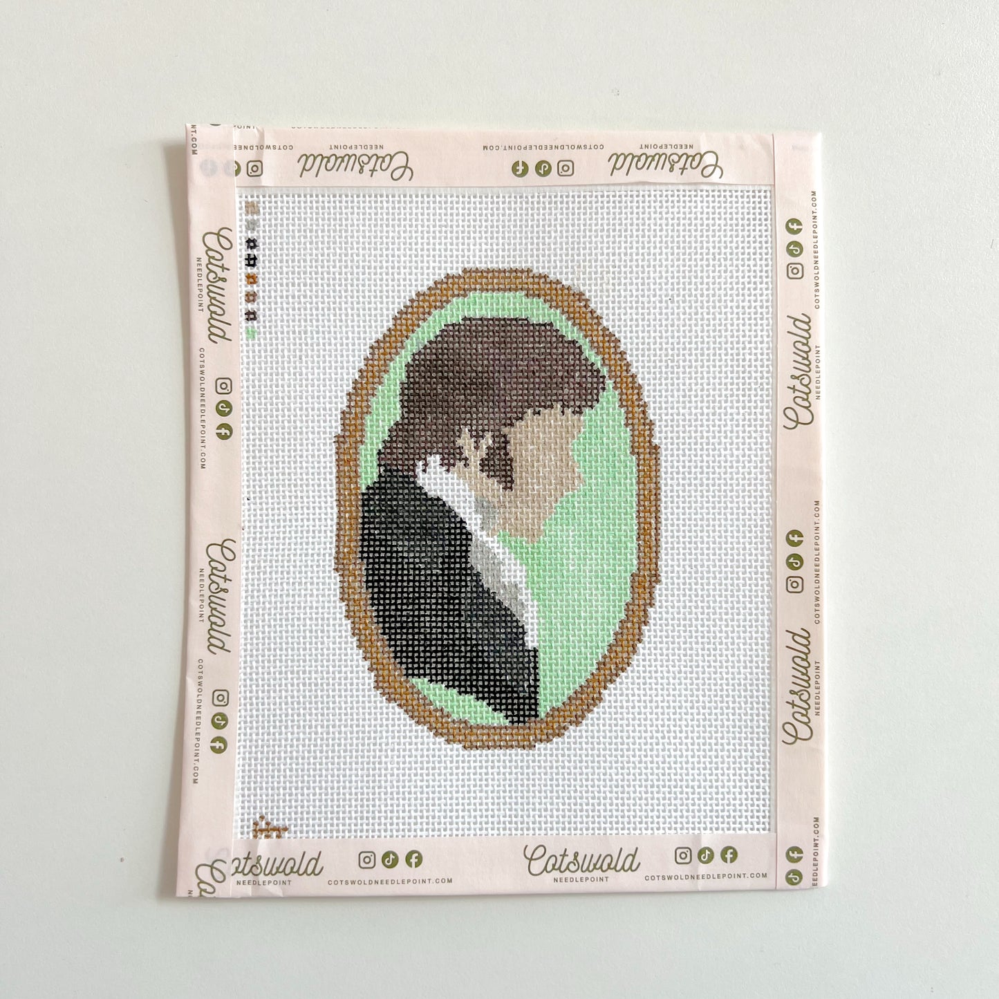 Mr. Darcy Frame Needlepoint Canvas, 18 mesh, 5"x3.5" Design Size
