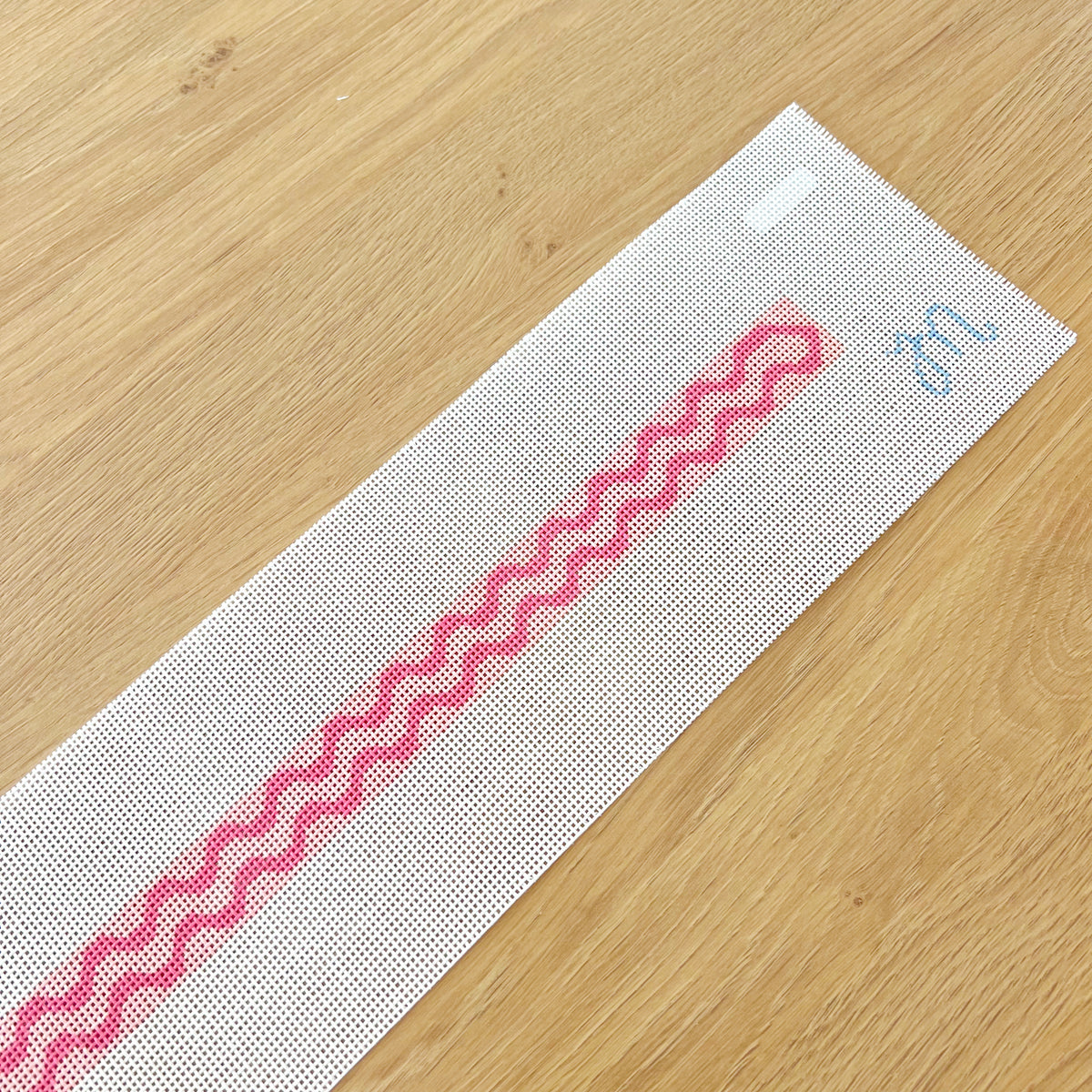 Pink Squiggle Hatband Needlepoint Canvas, 13 Mesh,  1.15" x 25" Design Size