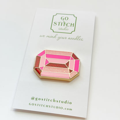 Sparkling Pink Gem Needleminder, Needlepoint Accessories