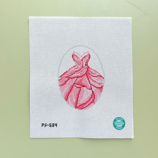 Wicked Glinda Pink Costume Needlepoint Canvas, 18 Mesh, 5.5"x4" Design Size