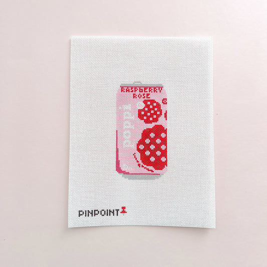 Raspberry Rose Poppi Needlepoint Canvas, 18 Mesh, 2.5"x4.5" Design Size