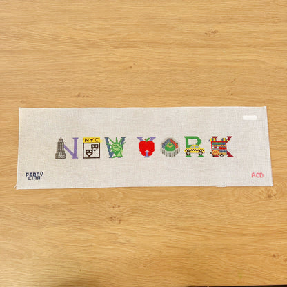 New York Sign Needlepoint Canvas, 13 Mesh,  2" x 15.25" Design Size