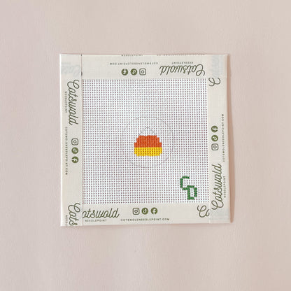 Mini Candy Corn Needlepoint Canvas, 18 Mesh, 1.5" Round