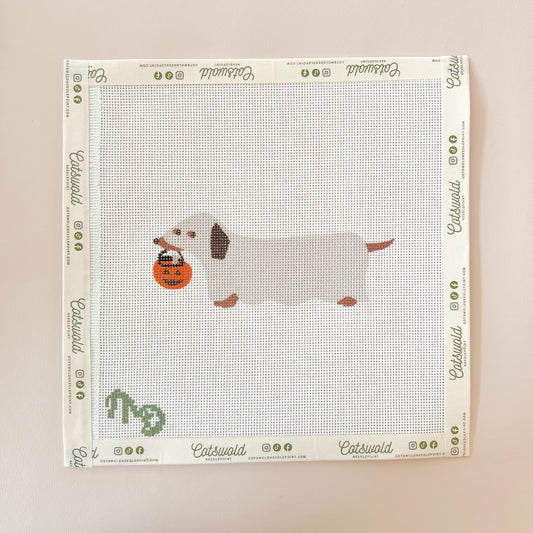 Daisy Halloween Ghost Needlepoint Canvas, 18 Mesh