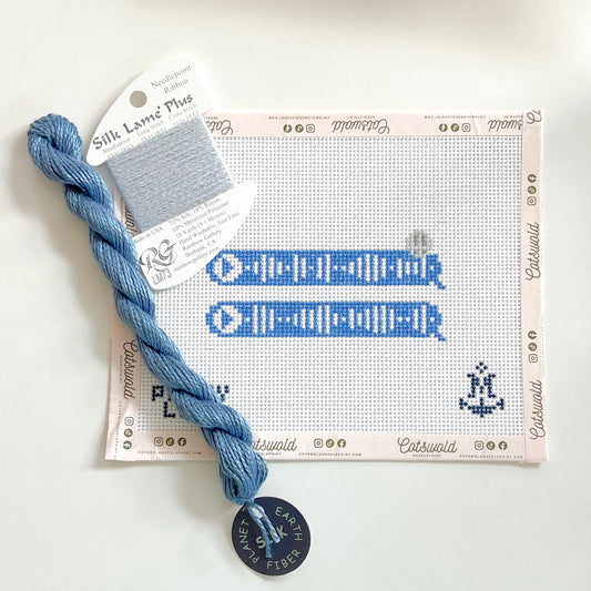 Blue Voice Memo Bubble Needlepoint Canvas, 13 Mesh, 2.5" x 4" Design Size